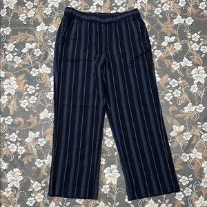 Pendleton Navy Striped Garment Pants Elastic Waistband
